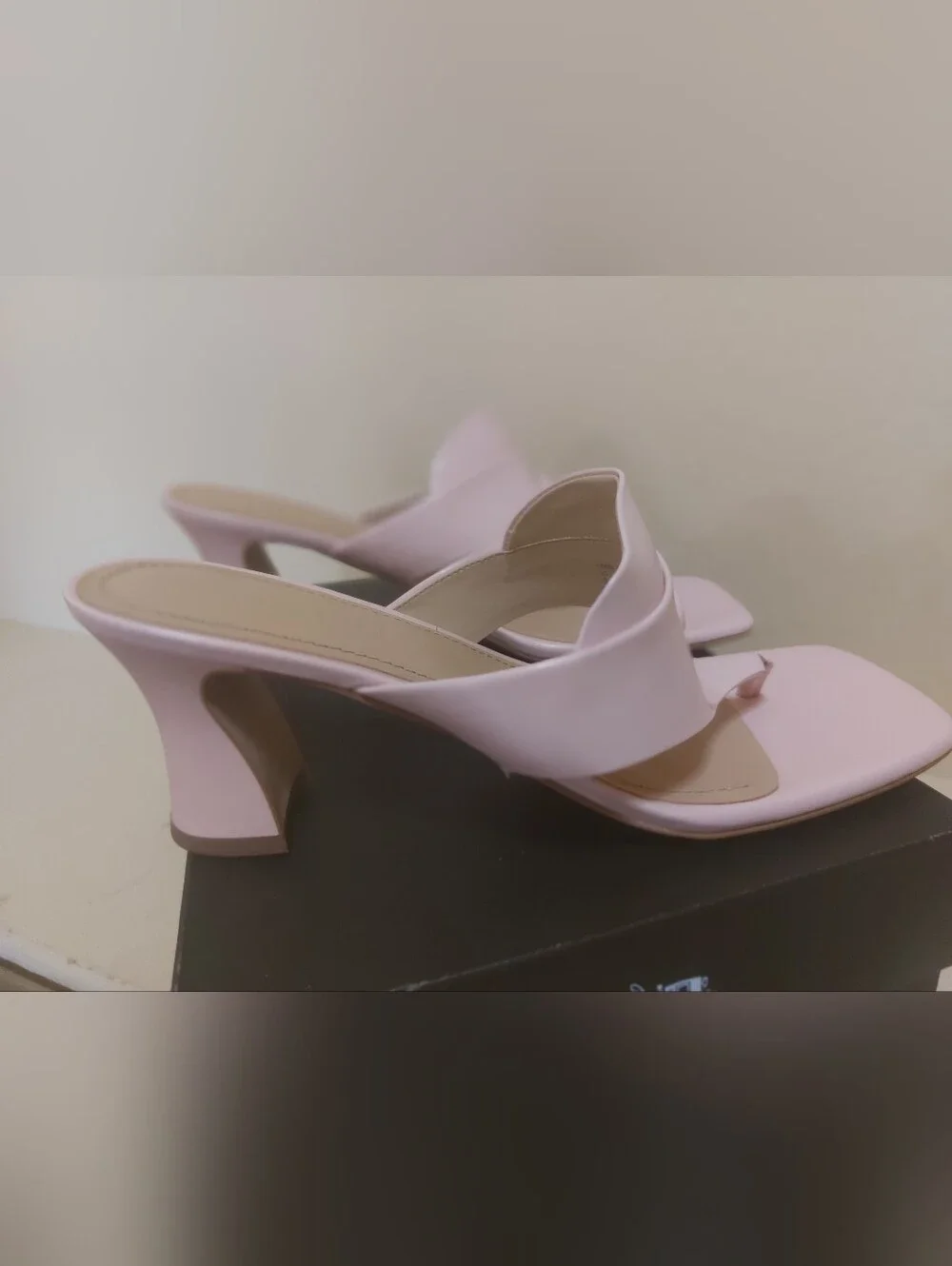 Coach Pale Pink Sculpted Mid-Heel Slide